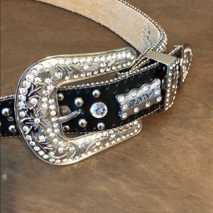 Western Rhinestone Belt  Small Like New!
